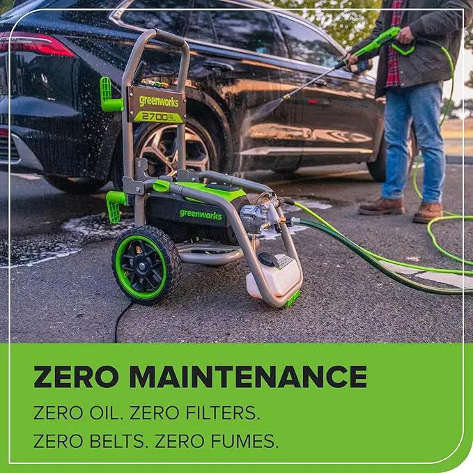 Greenworks Pro Brushless 2700 PSI (CSA Certified) 2.3 GPM Max / 1.2 GPM Electric Pressure Washer (Foldable Handles, Rugged Steel Frame, 25 FT Hose, 35 FT GFCI Power Cord) by GreenHaven Gardens