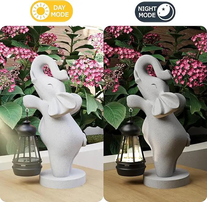 Solar Garden Statue 10 Inch Elephant Decor for Outside Yard Decoration Outdoor Unique Housewarming Gardening Birthday Gifts for Women Grandma by GreenHaven Gardens