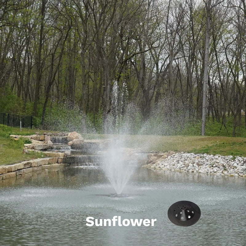HALF OFF PONDS Floating Fountain – 1.75 HP Pond Aerator with 200' Cord – 14,800 GPH Water Pump –11 Spray Patterns - Energy-Efficient - White LED Lights - for Large Ponds, Lakes & Water Gardens by GreenHaven Gardens