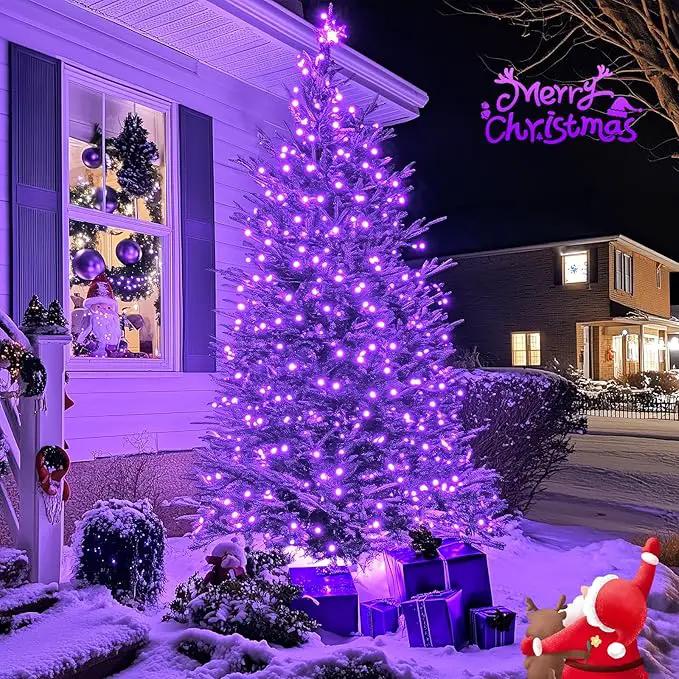 JMEXSUSS 2 Pack Purple Solar Christmas Lights, Total 400 LED 151FT Purple Solar Lights Outdoor Waterproof, 8 Modes Purple Christmas Lights for Outside Patio Yard Halloween Tree Christmas Decorations by GreenHaven Gardens