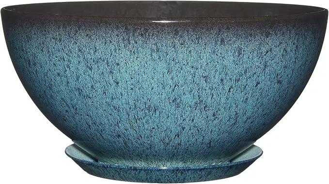 Classic Home and Garden Premiere Collection Planter, Rosie 10", Indigo Speckle by GreenHaven Gardens