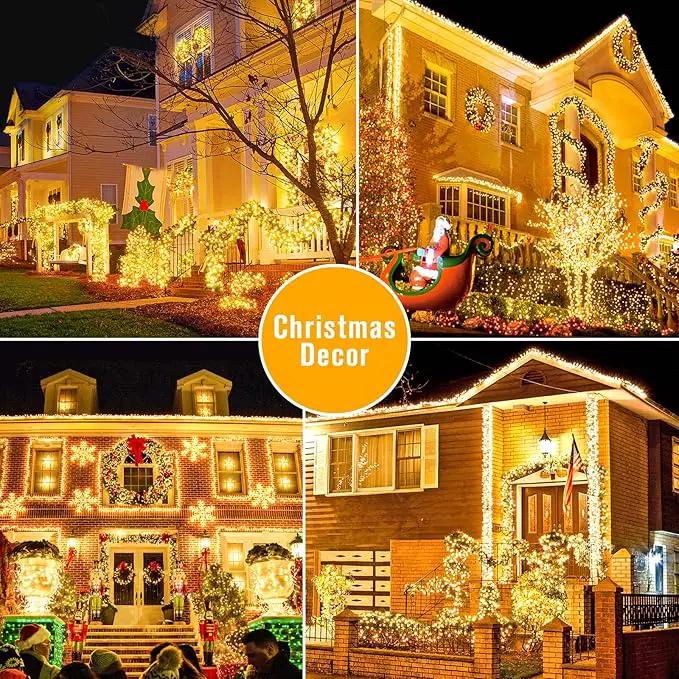42.7Ft Warm White Solar Lights Outdoor, 2 Pack Total 200 LED Twinkle Solar Tree Lights, 8 Modes Solar String Lights for Outside Tree Patio Yard Wedding Garden Decorations by GreenHaven Gardens