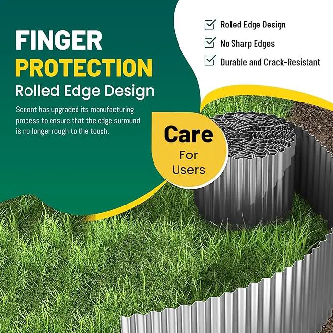 Corrugated Metal Garden Edging, 6"×40Ft Durable Landscape Border for Garden, Lawn, Flower Beds and Paver Edging (Gun Silver) by GreenHaven Gardens