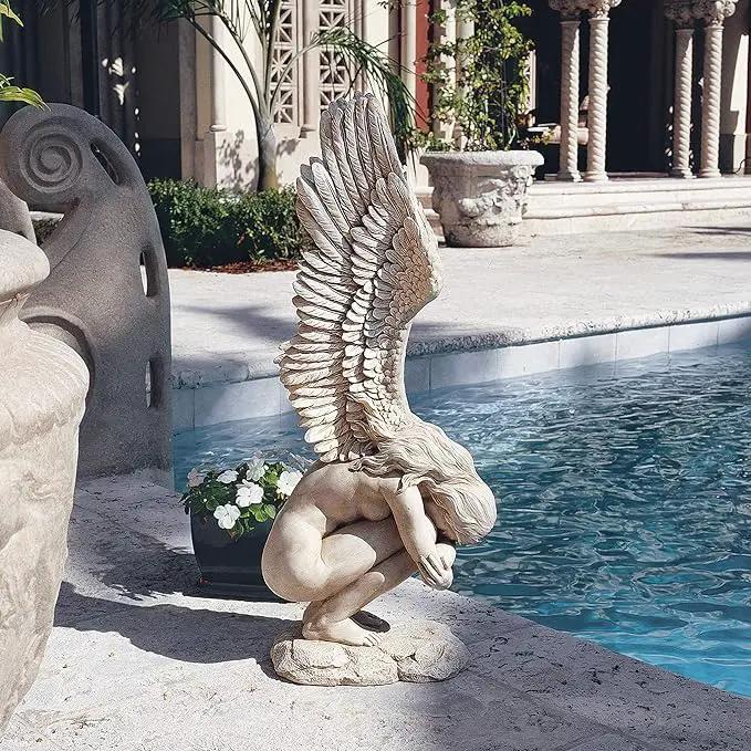 Design Toscano Remembrance and Redemption Angel Religious Indoor/Outdoor Garden Statue, Large 30 Inch Tall, Cast Stone Resin, Antique Stone Finish by GreenHaven Gardens