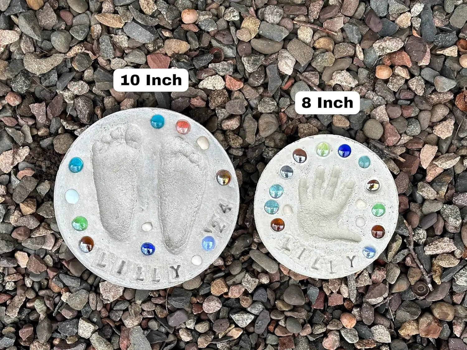 DIY Stepping Stone Kit, Handprint Stepping Stone, Mother's Day Gift, Footprint Stepping Stone (10 Inch) by GreenHaven Gardens