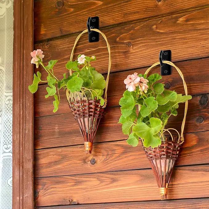 Ceiling Hooks for Hanging Plants: Iron Plant Bracket for Wall Mount - Metal Plant Hanger Indoor Hooks - 8 Pack by GreenHaven Gardens