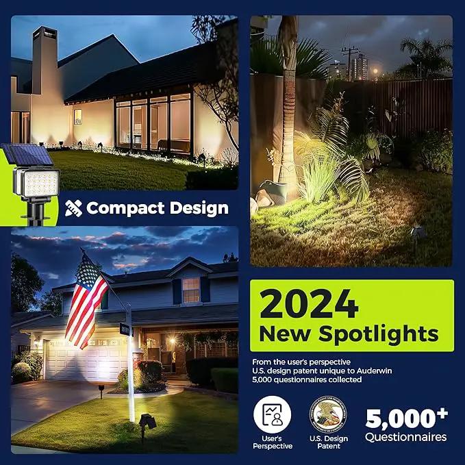 Solar Spot Lights Outdoor Waterproof for Flag, Tree, House, Garden, Yard, Landscape Spotlights for Accent Uplighting Decorations-6 Pack, Natural Light by GreenHaven Gardens