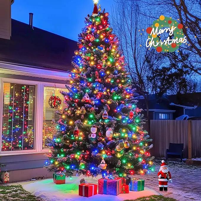 JMEXSUSS 2 Pack Solar String Light 100LED 32.8ft 8 Modes Solar Christmas Lights Waterproof for Gardens, Wedding, Party, Homes, Christmas Tree, Curtains, Outdoors (Multicolor) by GreenHaven Gardens