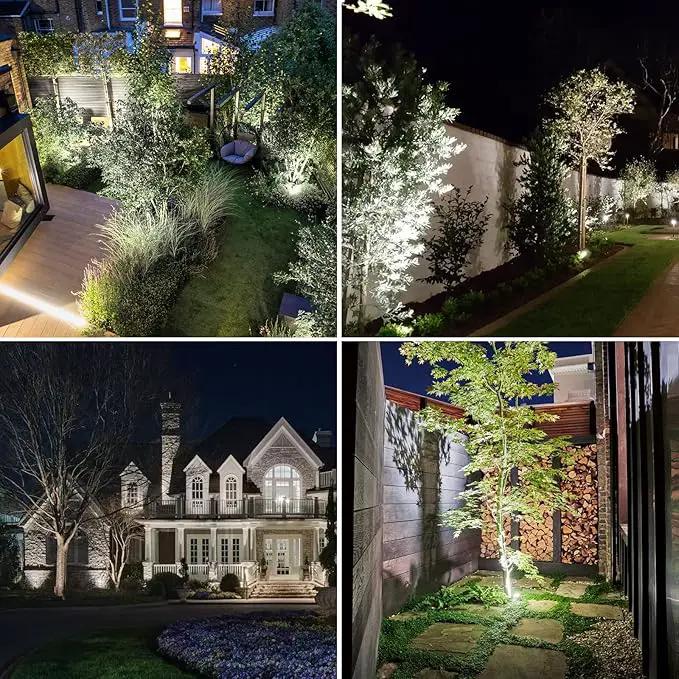 T-SUNUS Solar Landscape Spotlights, Solar Garden Spot Lights IP65 Waterproof 9.8ft Cable, 2000mAh Separated Solar Panel, Auto On/Off for Garden Driveway Pathway Pool Area (White 6000K) by GreenHaven Gardens