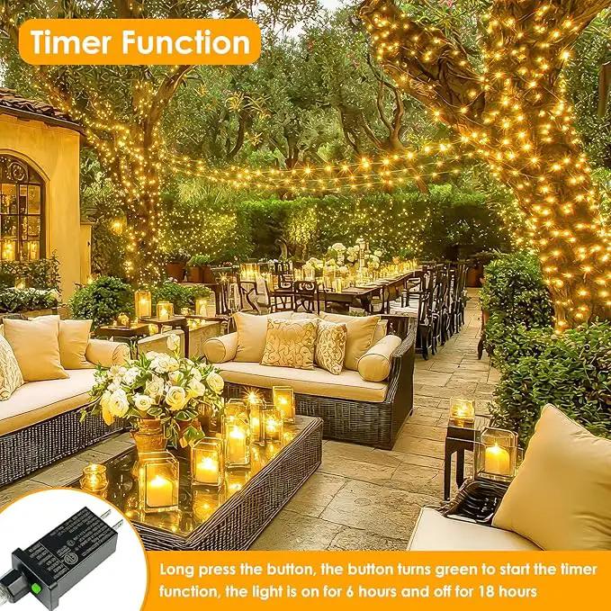 66Ft 200 LED Fairy Lights Plug in, Waterproof String Lights Outdoor & Indoor 8 Modes Christmas Light Bedroom Decor, Timer Twinkle Lights for Girl's Room Garden Party Christmas Decorations (Warm White) by GreenHaven Gardens