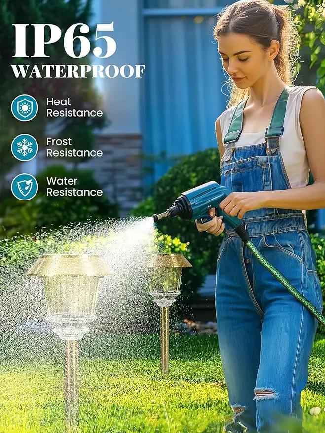 Solar Lights Outdoor Waterproof,4 Pack Gold Pathway Lights with 10-40 LM Dimmable Glass and Metal, Solar Powered Garden Decor for Yard,Patio,Pathway,Driveway(Warm White) by GreenHaven Gardens