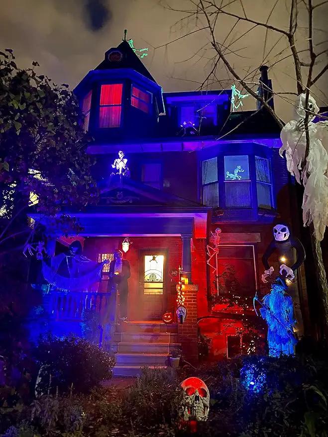【Upgraded】 LED Flame Lights with Remote & Timer, 4-Mode Rechargeable Battery Operated Flameless Candles, Waterproof Pillar Flickering Lanterns for Room Patio Wedding Halloween Home Decor, Blue by GreenHaven Gardens