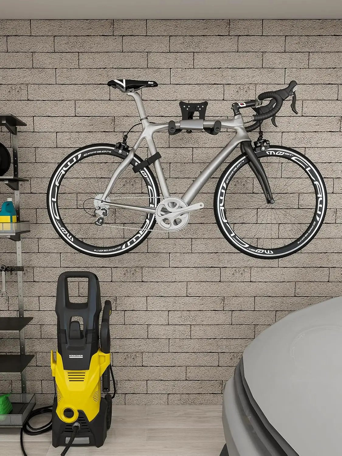 YORKING Bike Wall Mount, Horizontal Wall Mount Hanger Holds Up to 55Lbs Bike Indoor Storage Rack Hook with 5 Adjustable Levels, Extends to Fit 32.6" Handlebars for 1 Bicycle in Home Garage – Black by GreenHaven Gardens