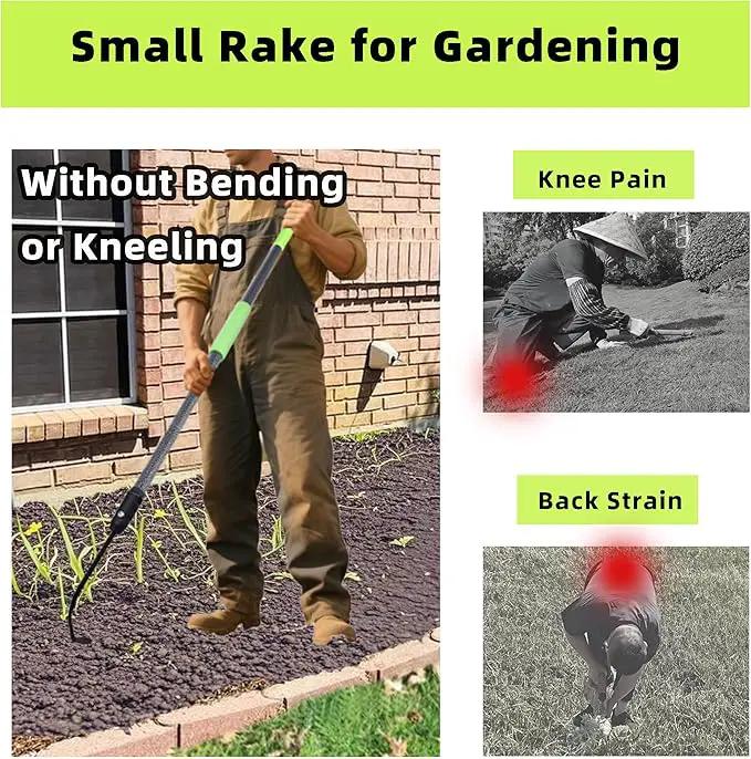 Weed Puller, Long Handle Crack Weeder Tool Hand Cultivator with Soft Foam Grip, Durable Curved Head Hook Weed Remover Tool Ideal for Weeding Digging Edging Planting Cultivating Scraping by GreenHaven Gardens