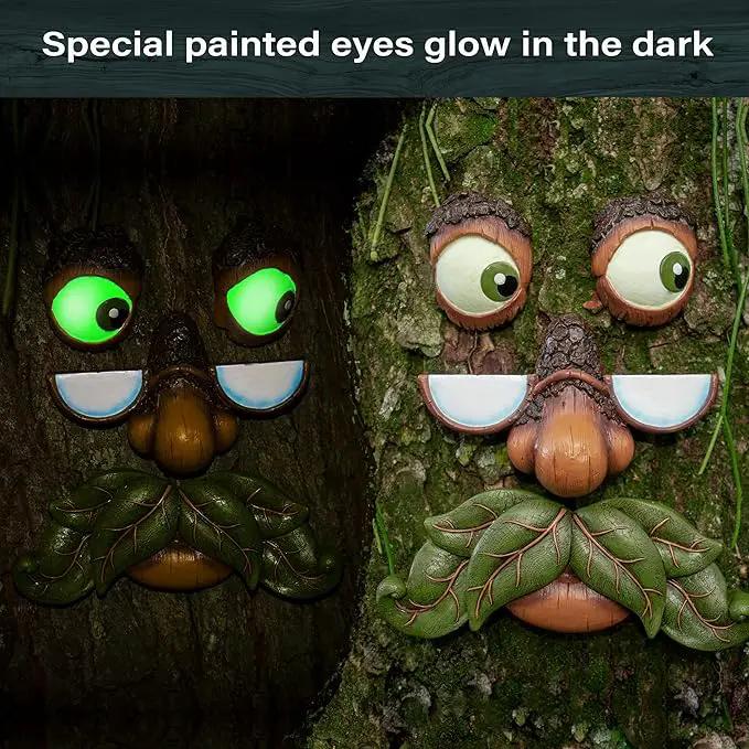 Tree Faces Decor Outdoor – Tree Hugger Yard Art Garden Decoration – Unique Garden Peeker for Outdoors and Indoors – Old Man Tree Art by GreenHaven Gardens