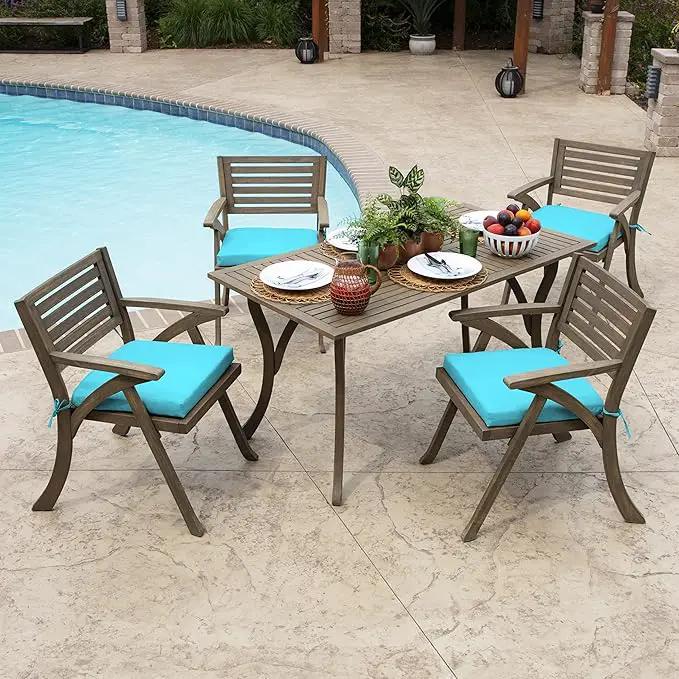 Arden Indoor/Outdoor Seat or Rocking Chair Cushion, 19 x 18, Water Repellent, Rain Proof, Fade Resistant Cushion for Rocking or Dining Chairs Pool Blue Leala by GreenHaven Gardens