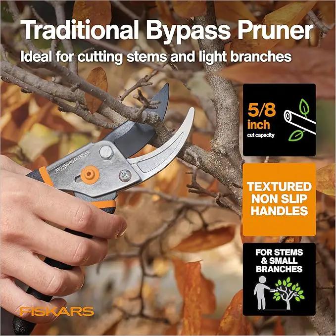 Fiskars House Plant Starter Tool Gift Set with Bypass Pruner, Trowel, Cultivator, and L/XL Garden Gloves, Accessories for Indoor Gardening (4 Piece Kit) by GreenHaven Gardens