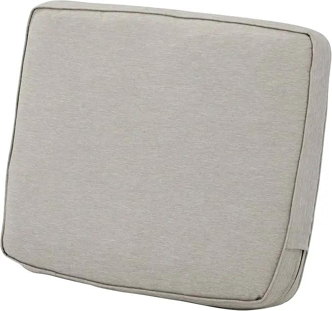 Classic Accessories Montlake Water-Resistant 25 x 18 x 4 Inch Patio Lounge Back Cushion, Heather Grey, Outdoor Loveseat Cushions by GreenHaven Gardens