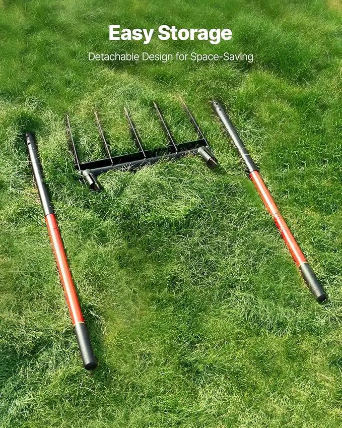 VEVOR Broad Fork, 5-Tine Pitchfork with Dual Fiberglass Handles, Heavy Duty Garden Fork, Ergonomic U-Shaped Design Broadfork Hand Tiller, Gardening Tool for Composting Transplanting Aeration by GreenHaven Gardens
