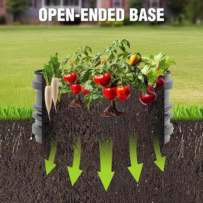 WORKPRO 3Pcs 2x2x1ft Galvanized Raised Garden Bed Set, Rust & Corrosion Protection, Easy Assembly, Safe Edge, Ideal for Vegetables & Flowers, Black by GreenHaven Gardens