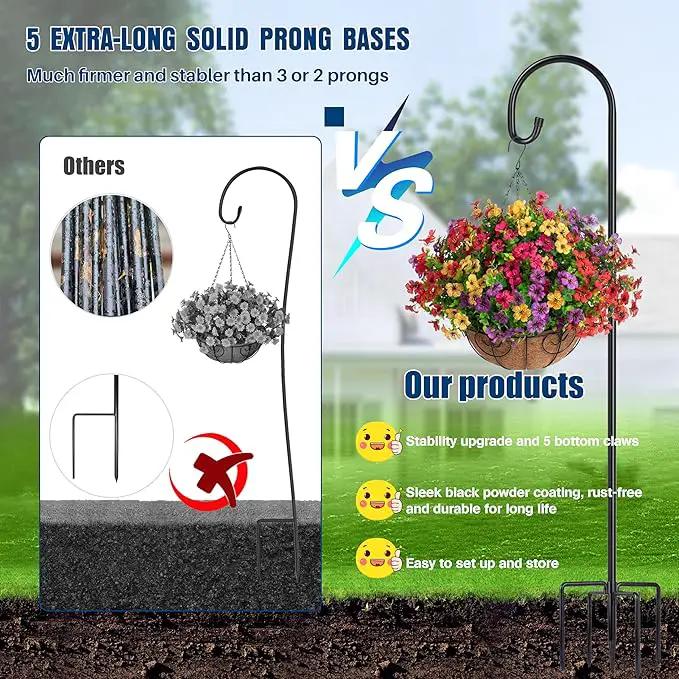 Shepherd-Hooks Adjustable for Bird-Feeder Lantern Plant-Hook Garden-Stake - Plant Stand Hanger for Outdoor Flower Basket, Bird Feeder Hanger Weddings Décor by GreenHaven Gardens