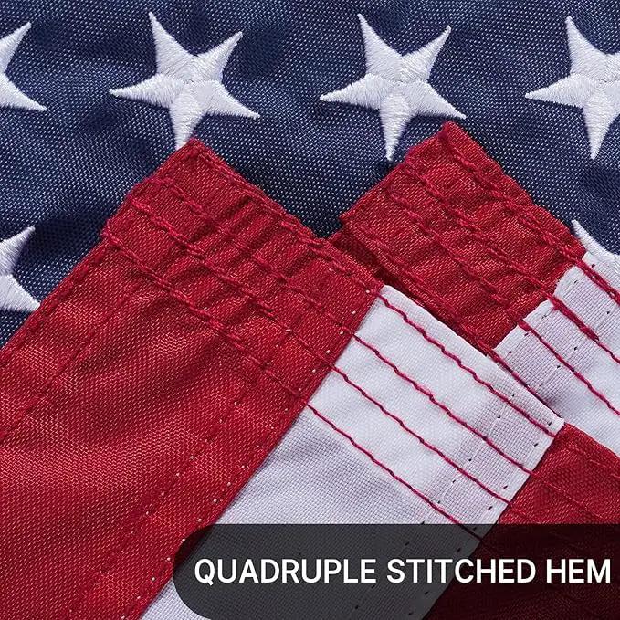 AZCOVER American Flag 16x24 Inch Boat Flag for Outside Made in USA Heavy Duty Nylon American Flags for Outdoor with Embroidered Stars Sewn Stripes and Brass Grommets All Weather Lasting United States by GreenHaven Gardens