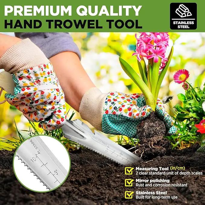 WORKPRO Hand Weeder Puller, 5-in-1 Stainless Steel Garden Trowel with Wooden Handle,Gardening Weeding Tool for Easy Weeder Removal, Planting, Weeding, Flower & Vegetable Care in Garden Lawn Yard by GreenHaven Gardens