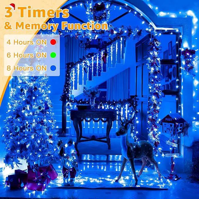 Ollny Christmas Lights Outdoor 800LED 262FT, Blue Plug in Fairy Lights with Remote, 8 Modes Waterproof Timers Dimmable LED String Lights for Indoor House Outside Bedroom Patio Balcony by GreenHaven Gardens