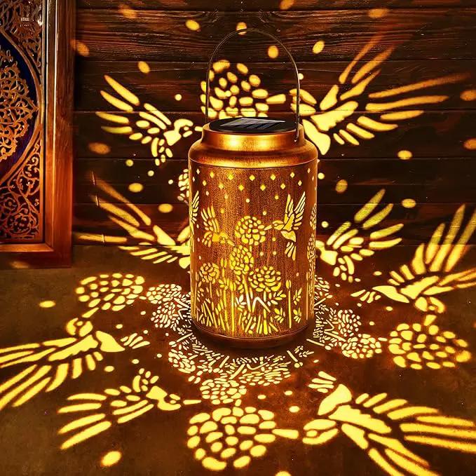 ODEETRONIC Hummingbird Solar Lantern Lights - Outdoor Waterproof Hanging Lanterns, Solar Garden Lights Birthday Gifts for Women Mom Grandma, Metal Hummingbird LED Lanterns for Garden Yard Patio Decor by GreenHaven Gardens