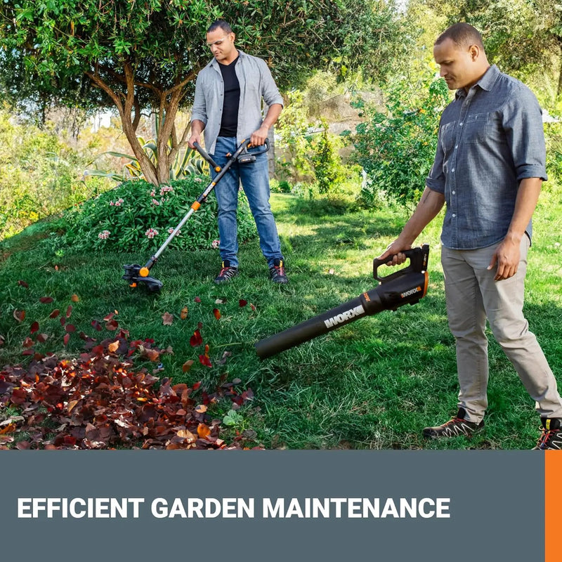 Worx 20V GT Revolution 12" Cordless String Trimmer & Turbine Leaf Blower Power Share Combo Kit - WG930.2 (Batteries & Charger Included) by GreenHaven Gardens