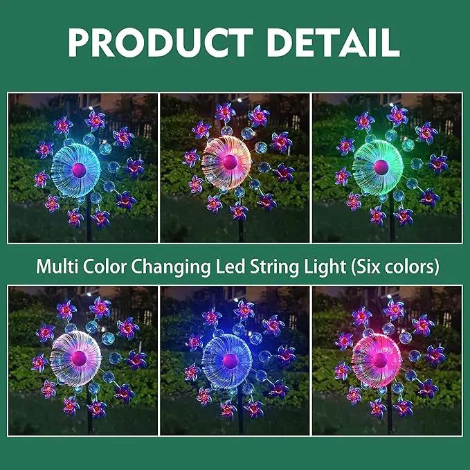 Solar Flower Wind Spinners for Yard and Garden, 40 Inch Solar Windmill Garden Whirligig Kinetic Spinners Decor for Lawn, Patio&Yard, Metal Wind Outdoor Sculpture by GreenHaven Gardens
