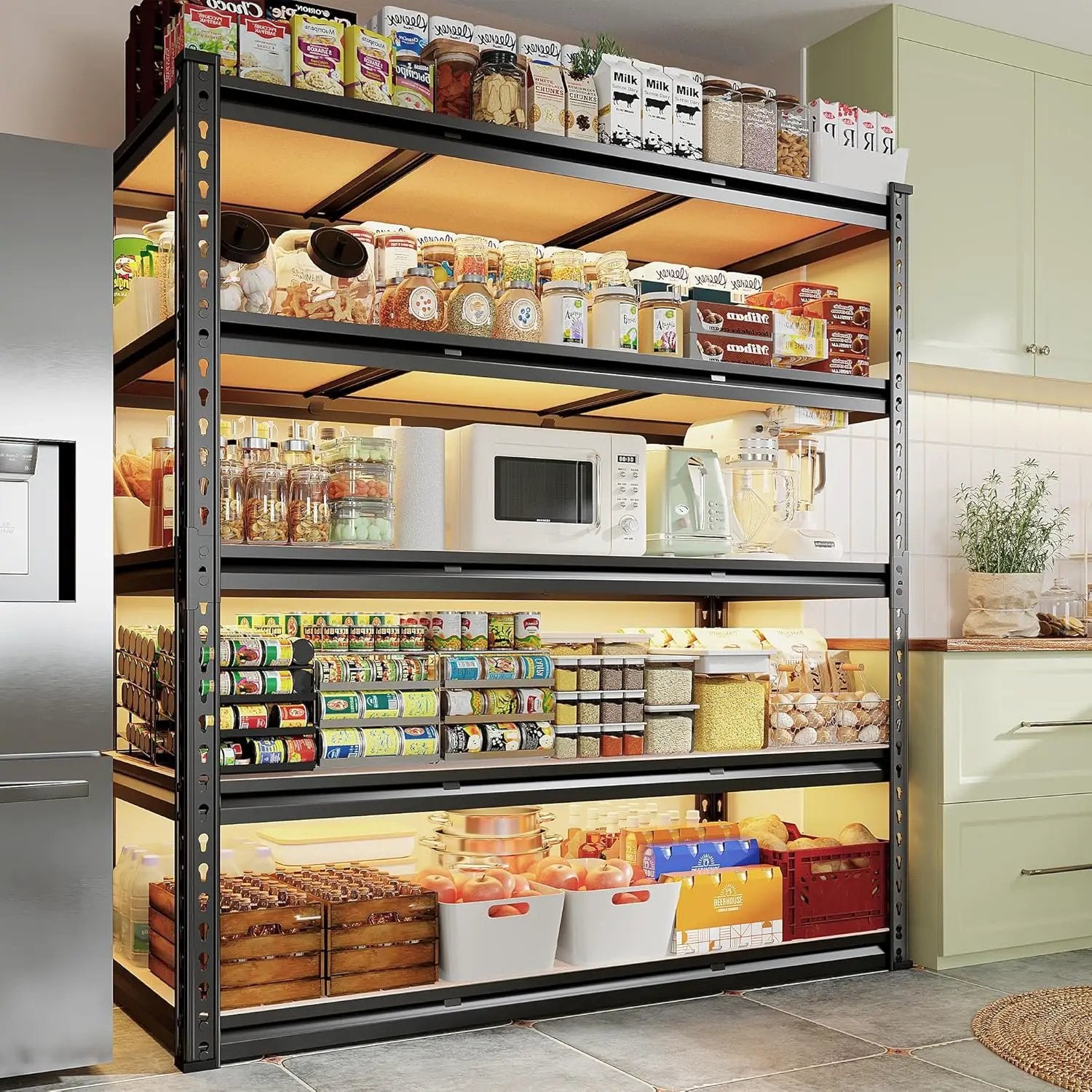 REIBII 48" W Garage Shelving Heavy Duty, 3000LBS Storage Shelves, 5-Tier Adjustable Metal Shelving, Garage Shelves Sturdy Industrial Shelf, Easy Assemble, 72" H x 48" W x 18" D by GreenHaven Gardens