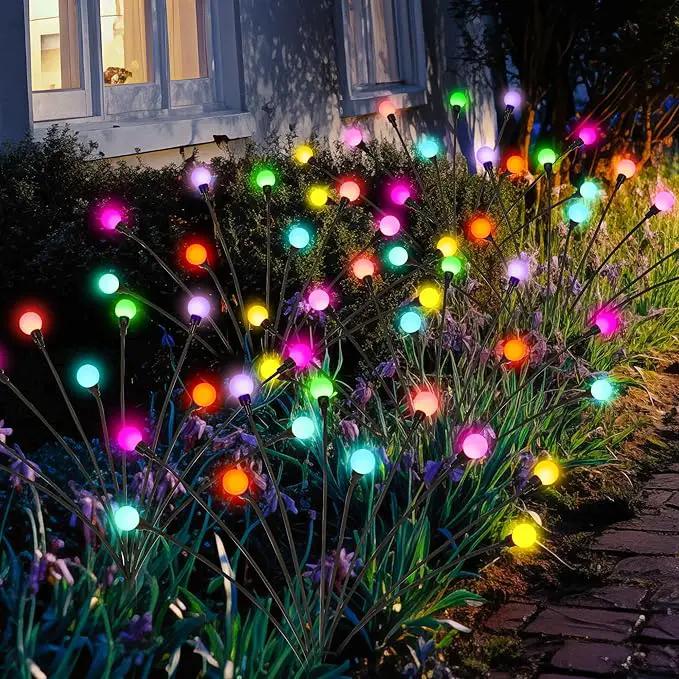 Solar Firefly Garden Lights - 60 LED Outdoor, Wind Sway, Waterproof for Yard, Patio, Pathway (6 Pack) by GreenHaven Gardens