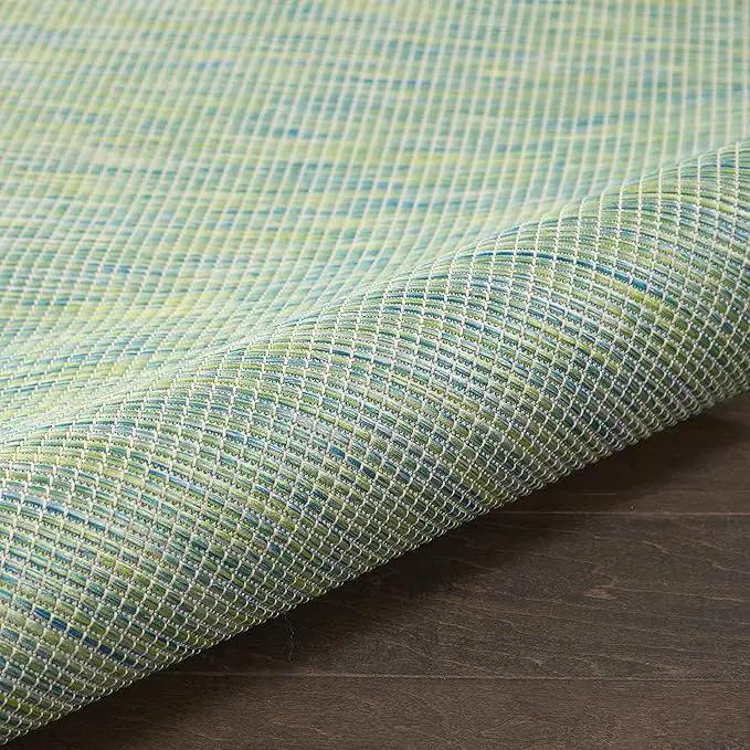 Nourison Positano Indoor/Outdoor Blue/Green 8' x Round Area Rug, Easy Cleaning, Non Shedding, Bed Room, Living Room, Dining Room, Backyard, Deck, Patio (8 Round) by GreenHaven Gardens