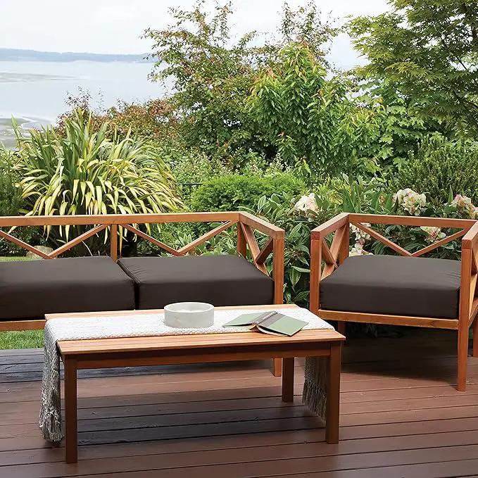 Classic Accessories Ravenna Water-Resistant 21 x 21 x 3 Inch Patio Seat Cushion, Espresso by GreenHaven Gardens