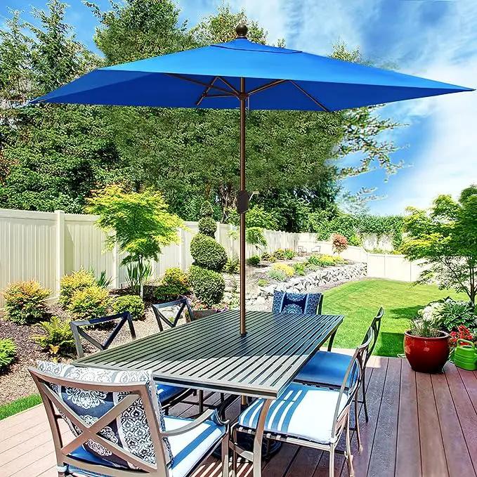 EliteShade USA 10-Year-Non-Fading 6.5x10Ft Rectangular Market Umbrella Patio Umbrella Outdoor Table Umbrella with Ventilation（Royal Blue） by GreenHaven Gardens