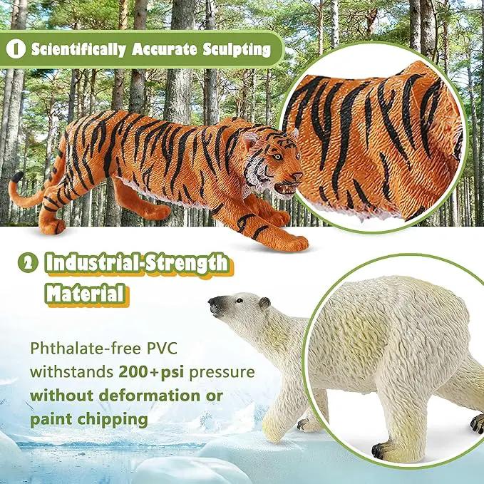 9 PCS Zoo Animal Toys for Kids 3-5 Realistic Plastic Wild Animal Figurine Toys Educational Learning Toy for Kids Boys Girls Toddlers by GreenHaven Gardens