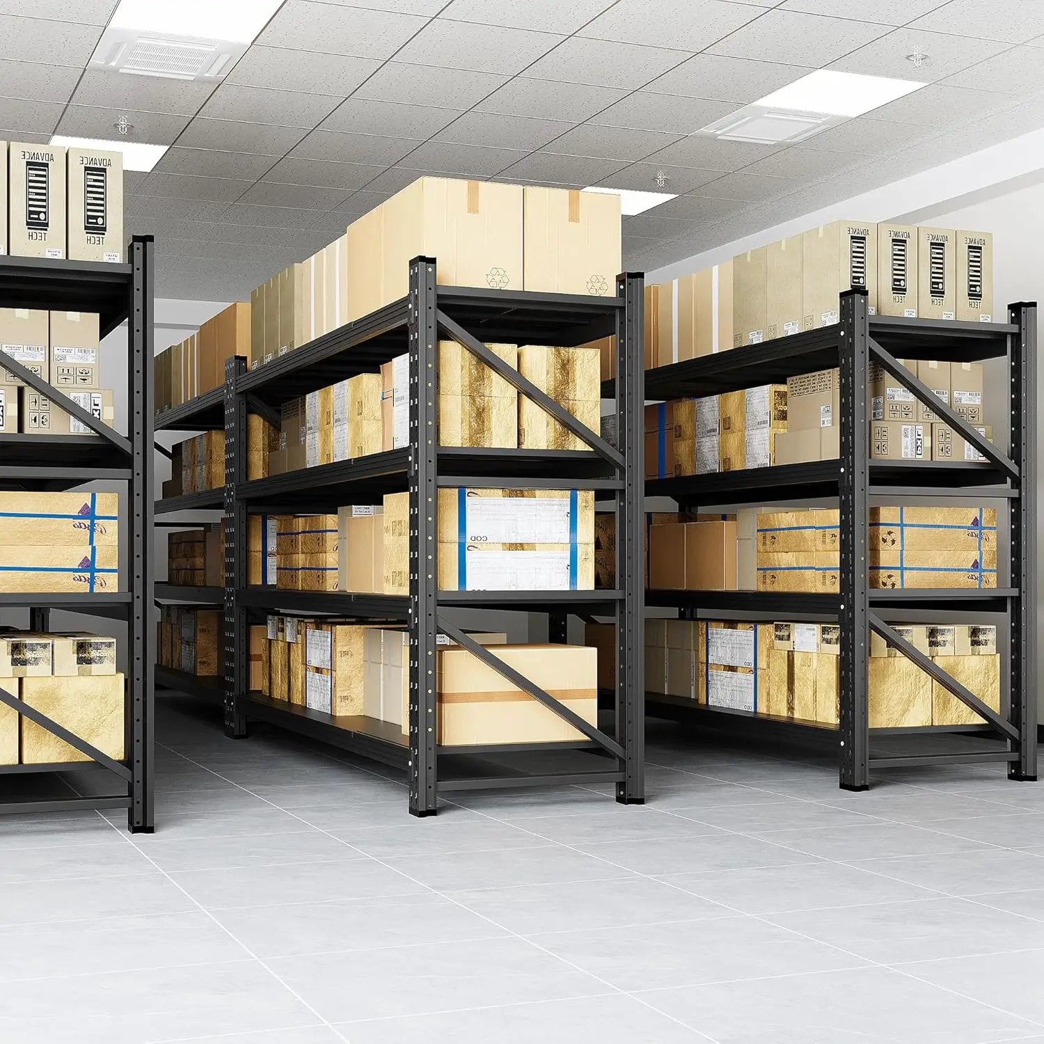 5000LBS Storage Shelves, 71" W Heavy Duty Garage Shelving Unit, Adjustable Industrial Shelving, 4 Tier Metal Shelving for Garage, Supermarket, Warehouse, 71" W x 24" D x 70" H by GreenHaven Gardens
