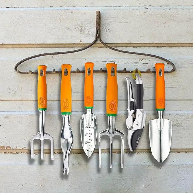 UKOKE Garden Tool Set, 12 Piece Aluminum Hand Tool Kit, Garden Canvas Apron with Storage Pocket, Outdoor Tool, Heavy Duty Gardening Work Set with Ergonomic Handle, Gardening Tools for women men by GreenHaven Gardens