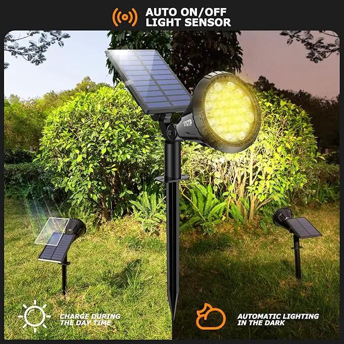 Solar Spot Lights Outdoor, 21 LEDs Solar Landscape Lights Auto On/Off with 3 Modes, IP67 Waterproof Solar Yard Spotlight Wall Lights, 2-in-1 Solar Outdoor Lights for Garden, Pathway, Pool by GreenHaven Gardens