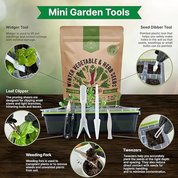 Organo Republic 25 Winter Vegetable & Herb Garden Seeds Variety Pack for Outdoors & Indoor Home Gardening 5000+ Non-GMO Heirloom Seeds Broccoli Beet Carrot Cabbage Radish Pea Mint Thyme Parsley by GreenHaven Gardens