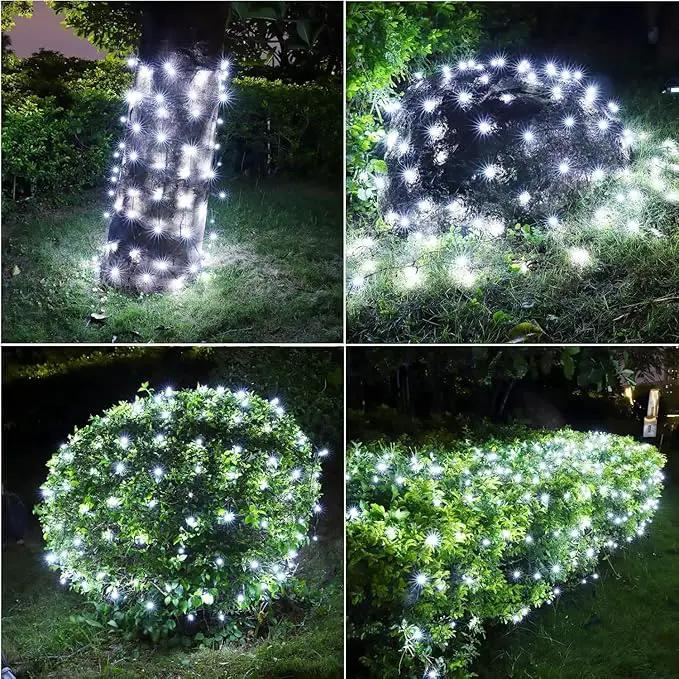 6Ftx4Ft LED Christmas Net Lights Green Wire,Connectable UL Certified Waterptoof Net Lights for Bushes Trees Shurb Garden Outdoor Christmas Decorations by GreenHaven Gardens