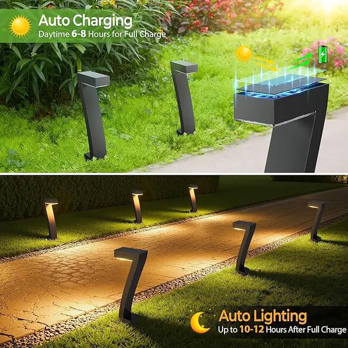 WdtPro Solar Lights Outdoor Pathway Lights, 4 Pack Upgraded Bright LED Outdoor Solar Light for Outside, IP65 Waterproof Solar Garden Light for Yard, Driveway, Walkway, Landscape, Patio Decor by GreenHaven Gardens