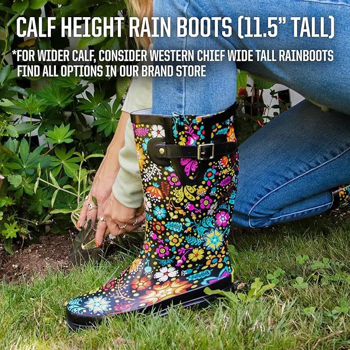Western Chief Women's Tall Waterproof Rain Boot Outdoor Garden Shoes by GreenHaven Gardens