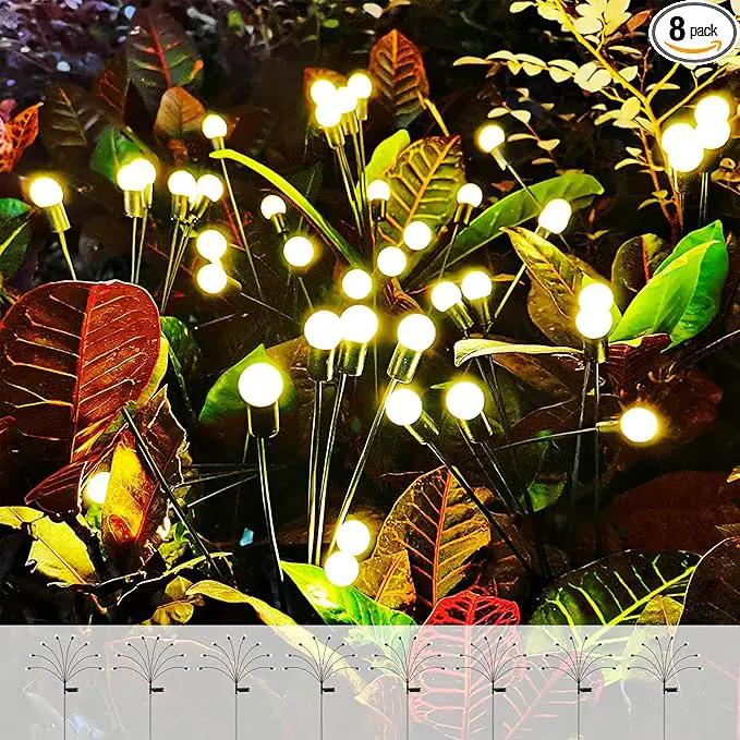 ANTQUE 8 Pack Swaying Starburst Solar Lights, Vibrant Outdoor Lights, Waterproof Yard Patio Pathway Decoration by GreenHaven Gardens