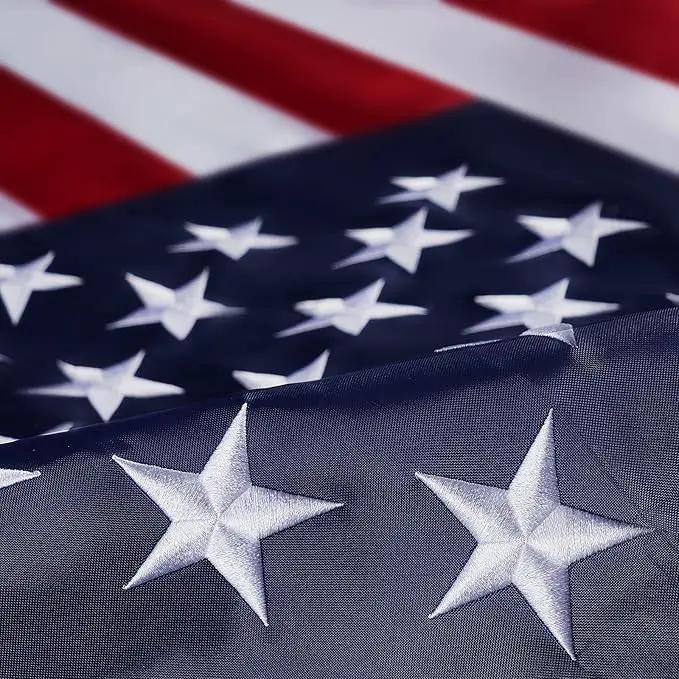 Homissor American Flags 2x3 for Outside US Flag USA Outdoor Heavy Duty United State Flag Embroidered Stars Durable Nylon for All Weather High Wind Sewn Stripes With Brass Grommets by GreenHaven Gardens