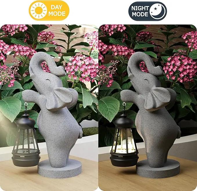 Solar Garden Statue 10 Inch Elephant Decor for Outside Yard Decoration Outdoor Unique Housewarming Gardening Birthday Gifts for Women Grandma by GreenHaven Gardens