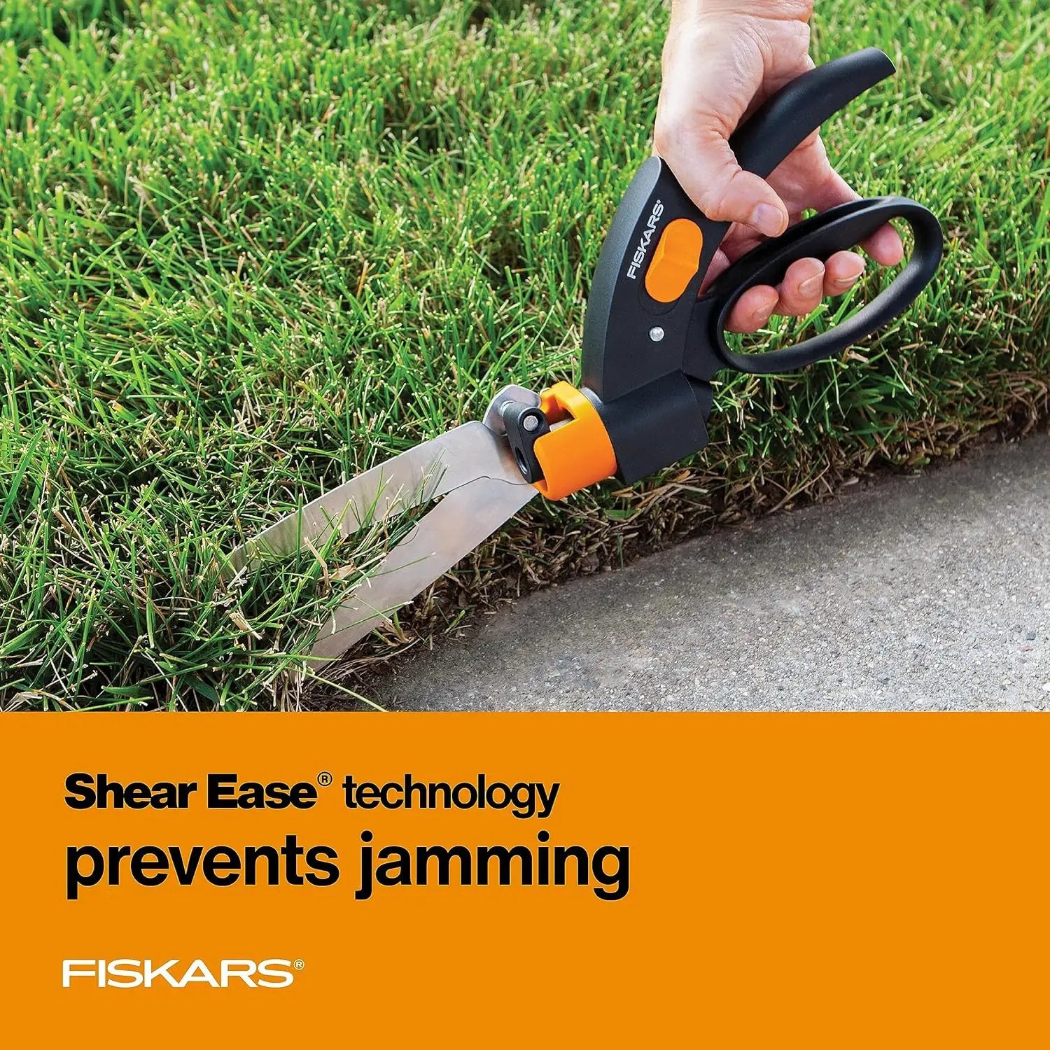 Fiskars Shear Ease Grass Shears - 5" Stainless Steel Blades - 360-Degree Swivel Blade Plant Cutting Scissors - Garden Shears and Grass Cutter, Black by GreenHaven Gardens