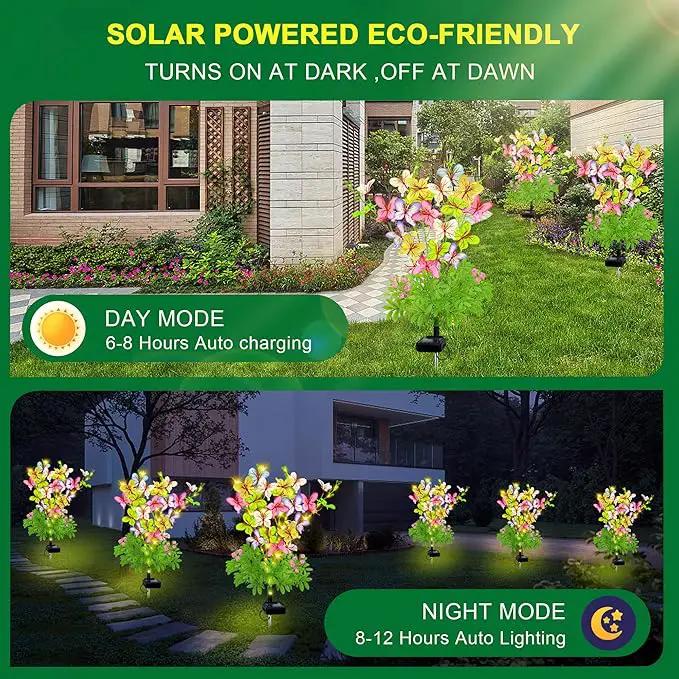 Solar Garden Lights Outdoor Waterproof Butterfly Decor,Solar Swaying Butterfly Lights,Solar Decorative Flowers Stakes for Garden Yard Pathway Fairy Outdoor Decor by GreenHaven Gardens