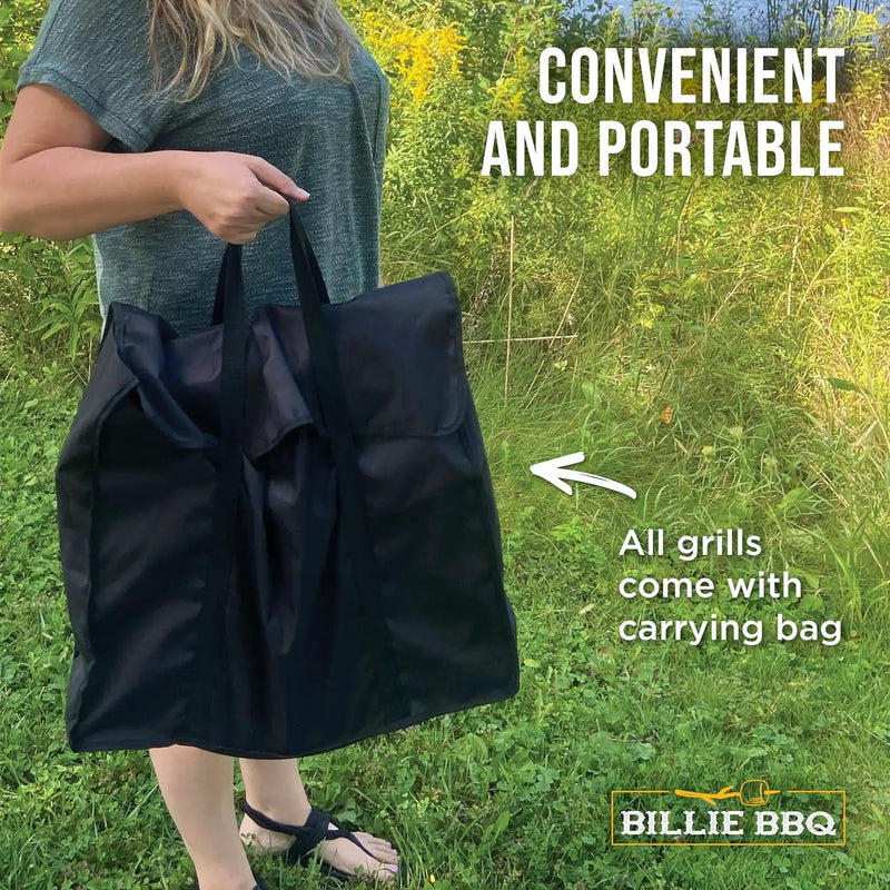 18-Inch Portable Campfire Pit & Grill - Stainless Steel Fire Pit with Raised Edge Grilling Rack by GreenHaven Gardens